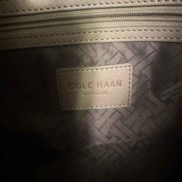 Cole Haan Genevieve Tan Woven Tote EUC - Picture 7 of 13